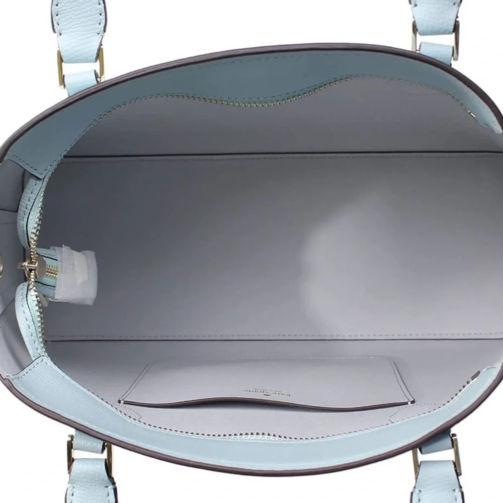 Kate Spade Darcy Large Top Zip Satchel Crossbody Poolside Turquoise Leather